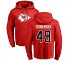Kansas City Chiefs #49 Daniel Sorensen Red Name & Number Logo Pullover Hoodie