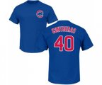MLB Nike Chicago Cubs #40 Willson Contreras Royal Blue Name & Number T-Shirt