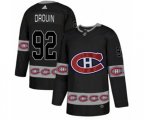 Montreal Canadiens #92 Jonathan Drouin Authentic Black Team Logo Fashion NHL Jersey