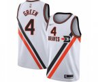 Los Angeles Clippers #4 JaMychal Green Authentic White Hardwood Classics Finished Basketball Jersey