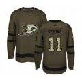Anaheim Ducks #11 Daniel Sprong Authentic Green Salute to Service Hockey Jersey