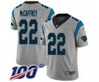 Carolina Panthers #22 Christian McCaffrey Silver Inverted Legend Limited 100th Season Football Jersey