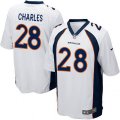 Denver Broncos #28 Jamaal Charles Game White NFL Jersey