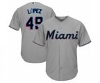 Miami Marlins Pablo Lopez Replica Grey Road Cool Base Baseball Player Jersey