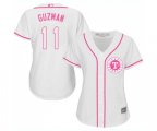 Women's Texas Rangers #11 Ronald Guzman Replica White Fashion Cool Base Baseball Jersey