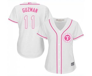 Women\'s Texas Rangers #11 Ronald Guzman Replica White Fashion Cool Base Baseball Jersey