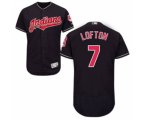 Men Cleveland Indians #7 Kenny Lofton Majestic Navy Blue Flexbase Authentic Collection Jersey