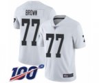 Oakland Raiders #77 Trent Brown White Vapor Untouchable Limited Player 100th Season Football Jersey