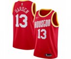 Houston Rockets #13 James Harden Authentic Red Hardwood Classics Finished Basketball Jersey