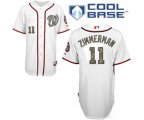 Washington Nationals #11 Ryan Zimmerman Authentic White USMC Cool Base Baseball Jersey