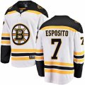 Boston Bruins #7 Phil Esposito Authentic White Away Fanatics Branded Breakaway NHL Jersey