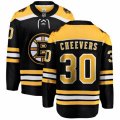 Boston Bruins #30 Gerry Cheevers Authentic Black Home Fanatics Branded Breakaway NHL Jersey