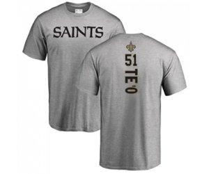 New Orleans Saints #51 Manti Te\'o Ash Backer T-Shirt