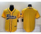 Los Angeles Rams Blank Yellow Stitched MLB Cool Base Nike Baseball Jersey
