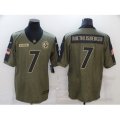 Pittsburgh Steelers #7 Ben Roethlisberger Nike Olive 2021 Salute To Service Limited Player Jersey
