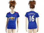 Women Manchester United #16 Carrick Away Soccer Club Jersey