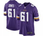 Minnesota Vikings #61 Brett Jones Game Purple Team Color Football Jersey