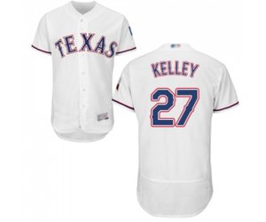 Texas Rangers #27 Shawn Kelley White Home Flex Base Authentic Collection Baseball Jersey