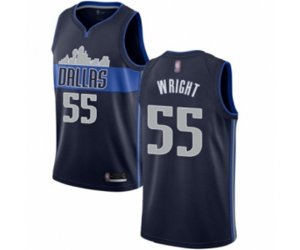 Dallas Mavericks #55 Delon Wright Authentic Navy Blue Basketball Jersey Statement Edition