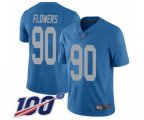 Detroit Lions #90 Trey Flowers Blue Alternate Vapor Untouchable Limited Player 100th Season Football Jersey