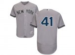 New York Yankees #41 Randy Johnson Grey Flexbase Authentic Collection MLB Jersey
