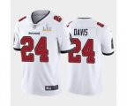 Tampa Bay Buccaneers #24 Carlton Davis White 2021 Super Bowl LV Jersey