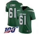New York Jets #61 Alex Lewis Green Team Color Vapor Untouchable Limited Player 100th Season Football Jersey
