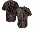San Francisco Giants #47 Johnny Cueto Authentic Camo Realtree Collection Flex Base Baseball Jersey