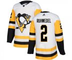 Adidas Pittsburgh Penguins #2 Chad Ruhwedel Authentic White Away NHL Jersey