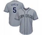 San Diego Padres #5 Greg Garcia Replica Grey Road Cool Base Baseball Jersey