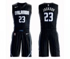 Orlando Magic #23 Justin Jackson Swingman Black Basketball Suit Jersey Statement Edition