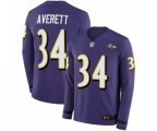 Baltimore Ravens #34 Anthony Averett Limited Purple Therma Long Sleeve Football Jersey