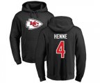 Kansas City Chiefs #4 Chad Henne Black Name & Number Logo Pullover Hoodie