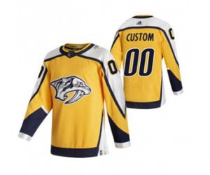 Nashville Predators Custom Yellow 2020-21 Reverse Retro Alternate Hockey Jersey