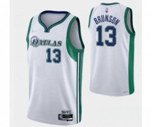 Dallas Mavericks #13 Jalen Brunson White Nike Diamond 2022 City Edition Swingman Stitched Jersey