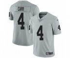 Oakland Raiders #4 Derek Carr Limited Silver Inverted Legend Football Jersey