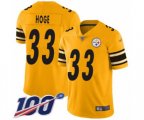 Pittsburgh Steelers #33 Merril Hoge Limited Gold Inverted Legend 100th Season Football Jersey