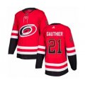 Carolina Hurricanes #21 Julien Gauthier Authentic Red Drift Fashion NHL Jersey