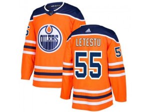 Edmonton Oilers #55 Mark Letestu Orange Home Authentic Stitched NHL Jersey