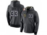 Minnesota Vikings #33 Dalvin Cook Stitched Black Anthracite Salute to Service Player Performance Hoodie
