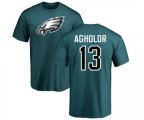 Philadelphia Eagles #13 Nelson Agholor Green Name & Number Logo T-Shirt