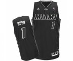 Miami Heat #1 Chris Bosh Swingman Black White Basketball Jersey