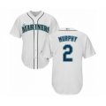 Seattle Mariners #2 Tom Murphy Authentic White Home Cool Base Baseball Player Jersey