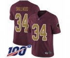 Washington Redskins #34 Wendell Smallwood Burgundy Red Gold Number Alternate 80TH Anniversary Vapor Untouchable Limited Player 100th Season Football