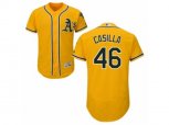 Oakland Athletics #46 Santiago Casilla Gold Flexbase Authentic Collection MLB Jersey