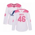 Women Tampa Bay Lightning #46 Gemel Smith Authentic White Pink Fashion Hockey Jersey