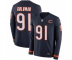 Chicago Bears #91 Eddie Goldman Limited Navy Blue Therma Long Sleeve NFL Jersey