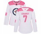 Women Winnipeg Jets #7 Ben Chiarot Authentic White Pink Fashion NHL Jersey