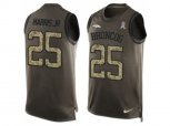 Denver Broncos #25 Chris Harris Jr Green Stitched NFL Limited Salute To Service Tank Top Jersey
