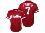 Philadelphia Phillies #7 Maikel Franco Authentic Red Throwback MLB Jersey